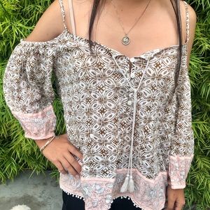 Sun and Shadow Off the Shoulder Blouse!